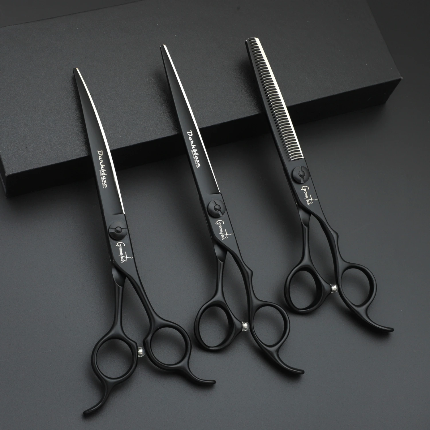 Groomtech Darkblaze Grooming Scissors Kit, Set Of 3 - Image 2