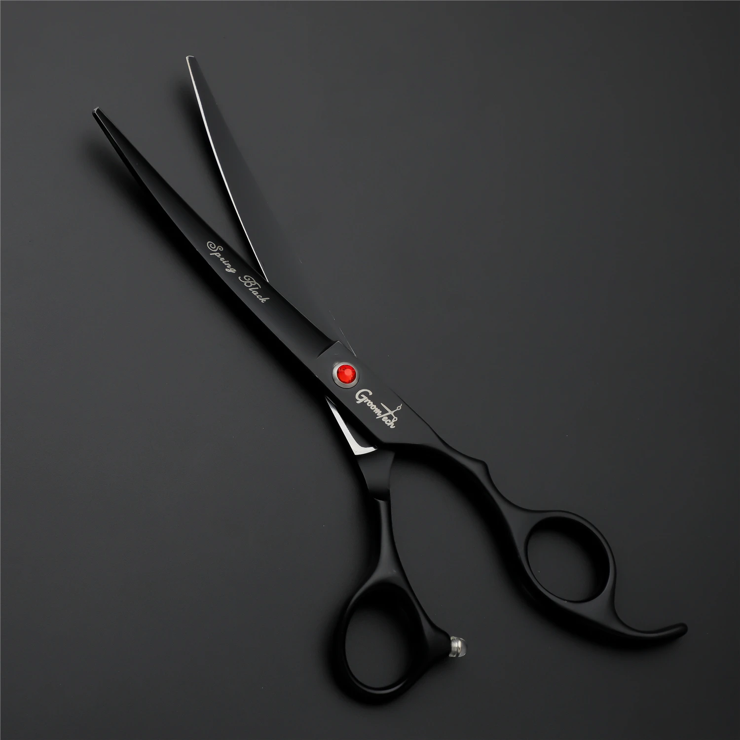 Groomtech Spring Black Pet Grooming Scissors Kit, Set Of 4 With Comb - Image 5