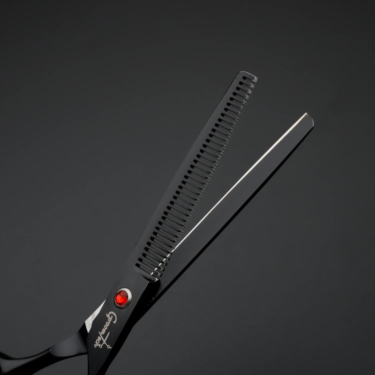 Groomtech Spring Black Pet Grooming Scissors Kit, Set Of 4 With Comb - Image 8