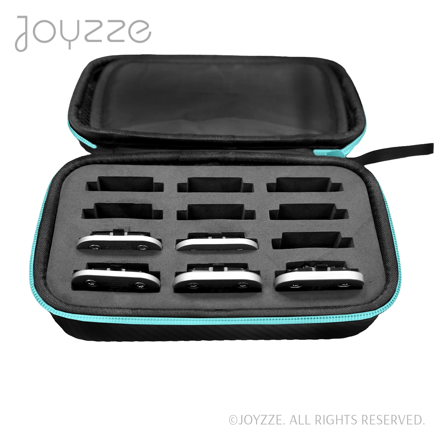 Joyzze Hard Blade Storage Case Fits 12 Blades - Neon Teal - Image 3