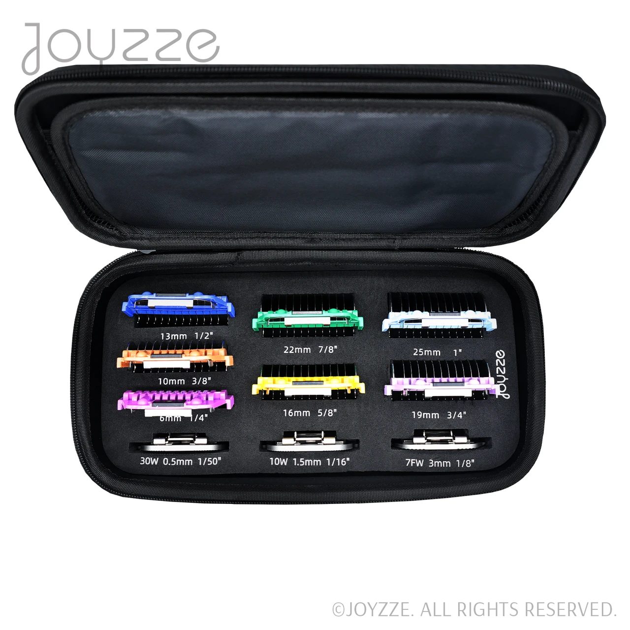 Joyzze 3 Wide Blade + 7 Wide Comb With Storage Case - Black - Image 9