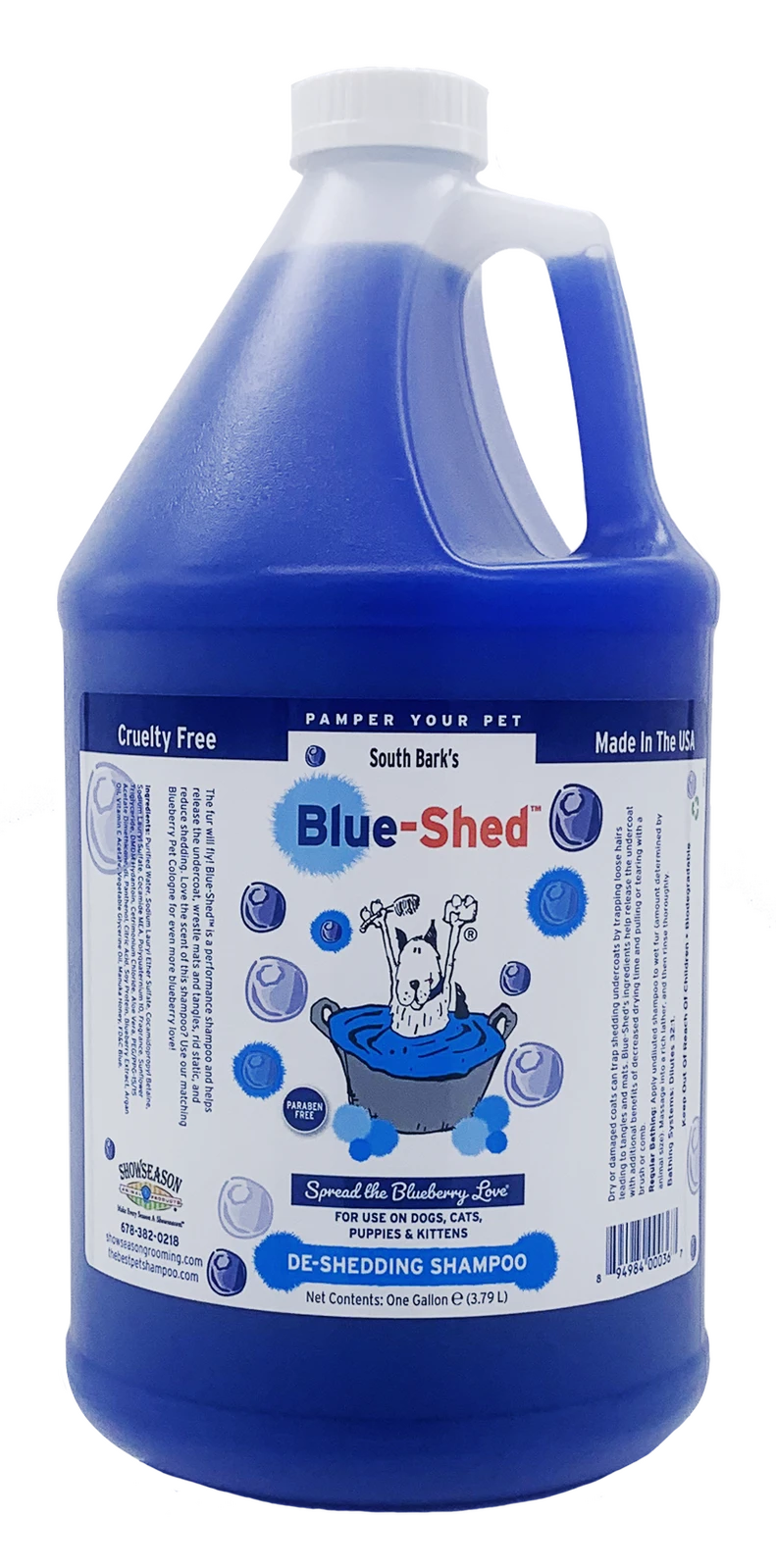 South Bark's Blue-Shed De-shedding Shampoo 3.8L