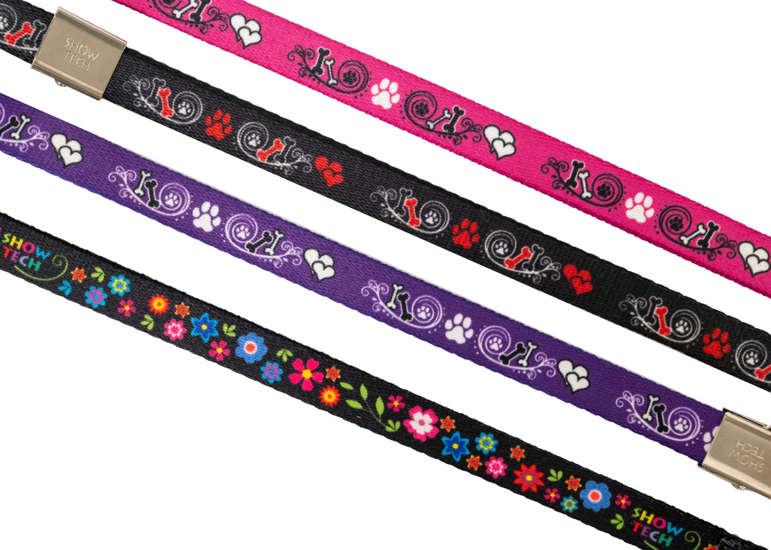 Show Tech Grooming Noose Pawprint Purple 55cm X 1.5cm - Image 3
