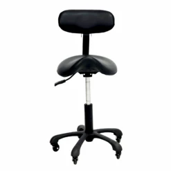 Groomer's Saddle Stool With Back Rest (Black)
